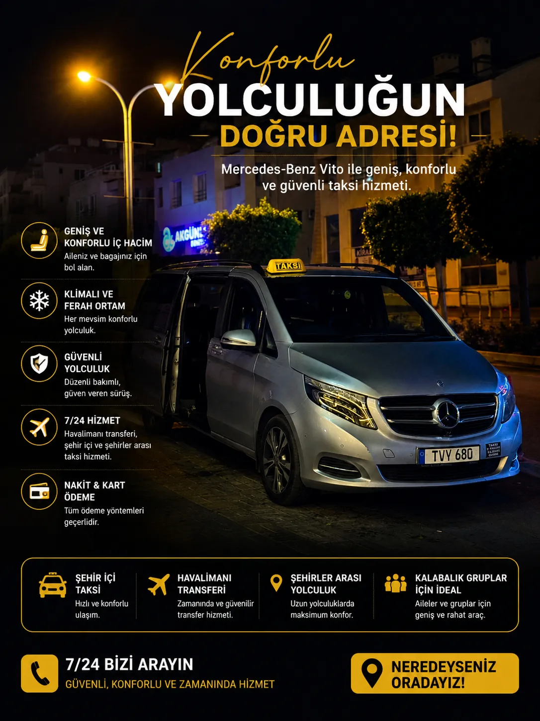 Girne Taksi Numarası | 7/24 Acil Taksi Hizmeti ve KKTC Geneli Ulaşım